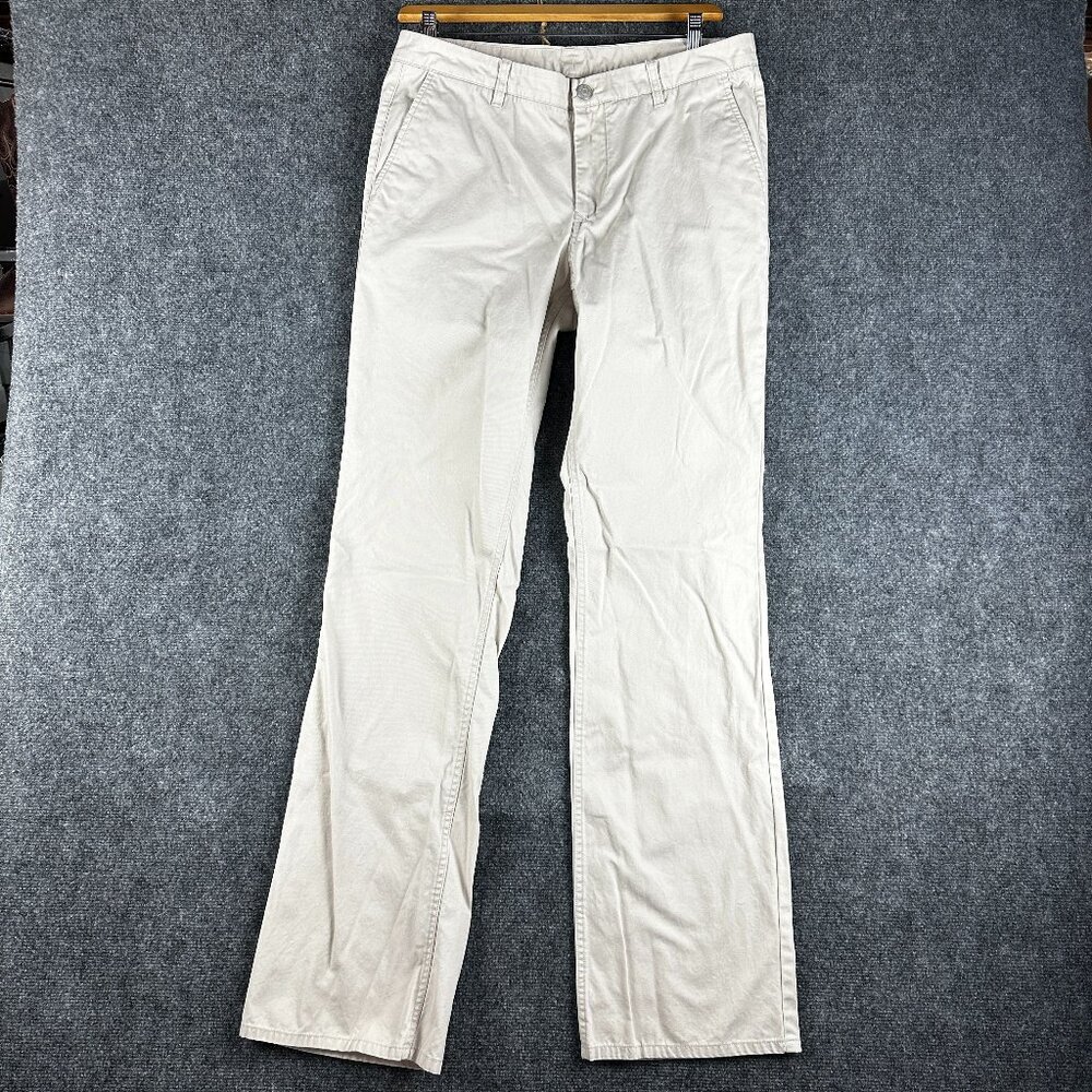 Bonobos Pants Mens 35 Boot Fit  Washed Chino Beige Cotton Pockets